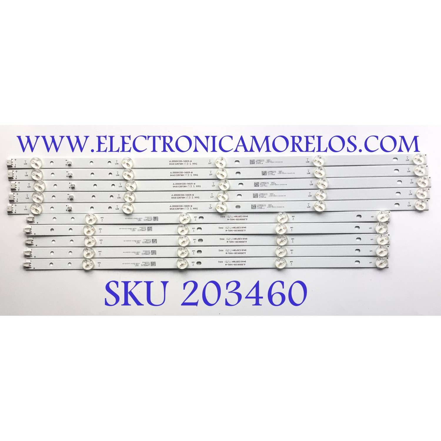 KIT DE LED'S PARA TV JVC ( 10 PZ ) / NUMERO DE PARTE JL.D55091330-140CR-M / 18AE630 / 035-550-3030-N / 018014 / PANEL C140-A550N-N02G / MODELO SI55FS